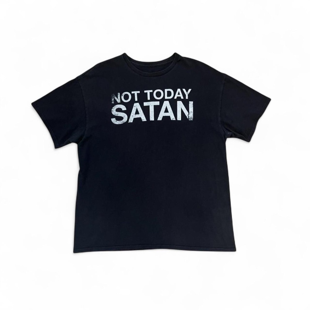Black Graphic "Not Today Satan" cotton t-shirt Oversized XL